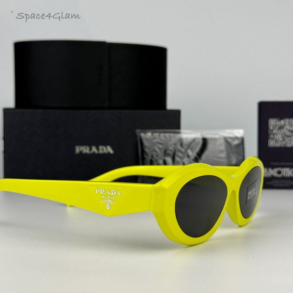 NEW Prada PR26ZS 13L08Z Cedar Dark Grey Oval Unisex Sunglasses - Picture 4 of 12